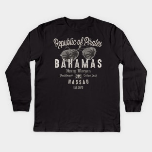 Nassau Bahamas Pirate Vintage Kids Long Sleeve T-Shirt